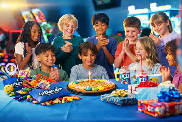 Kids celebrating a birthday party at Urban Air Pasadena, Texas