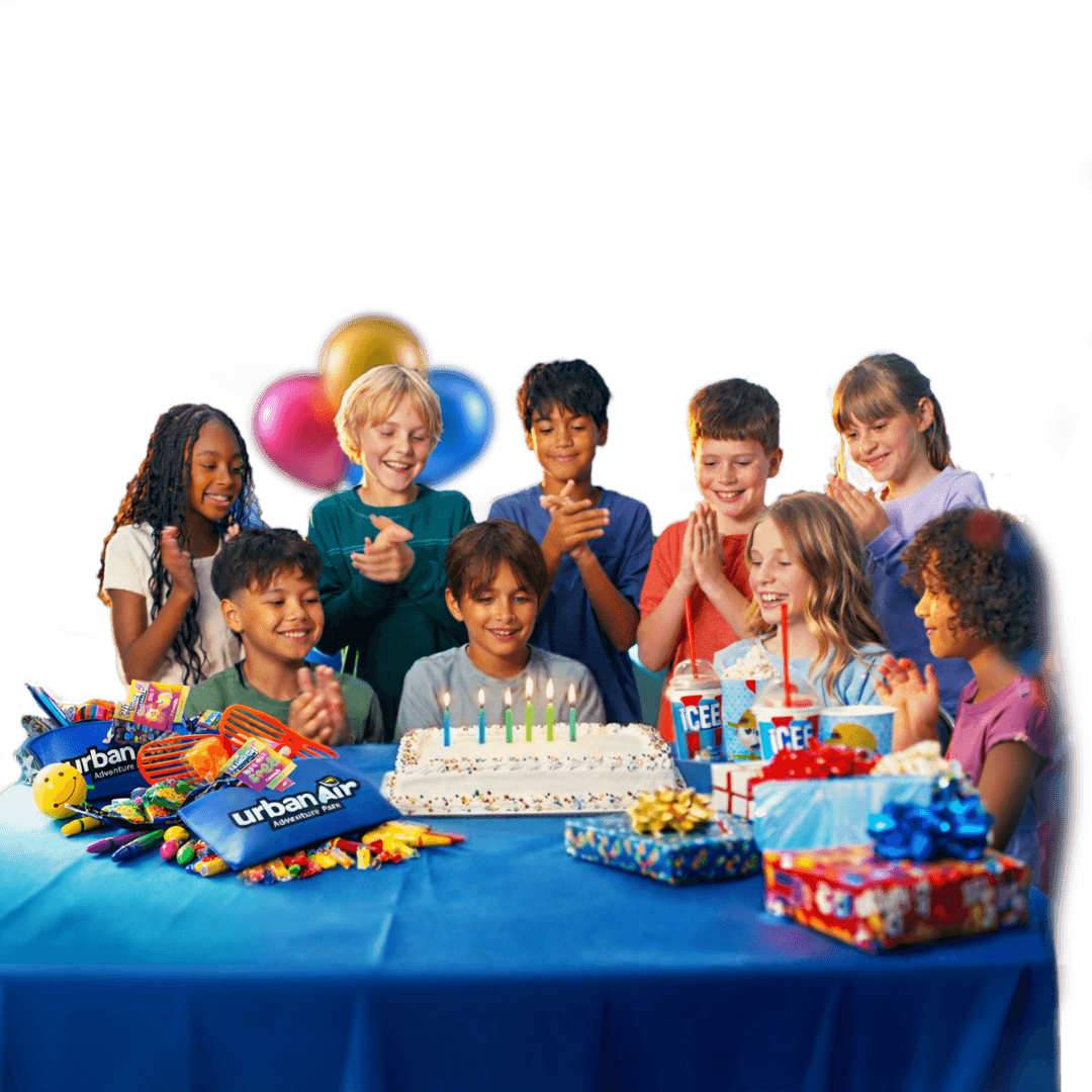 Birthday group shot at Urban Air Dallas, Texas
