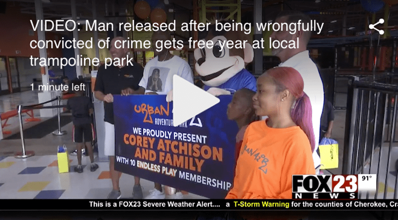 Urban Air Gives Exonerated Man Free Memberships for Family