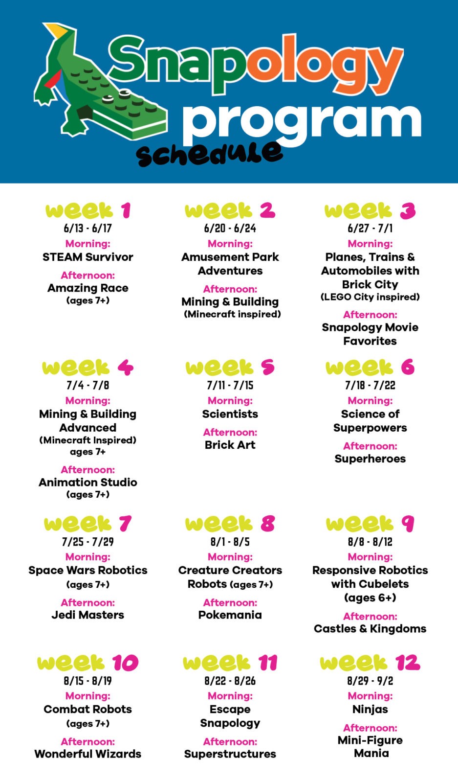 UA_CampUrbieFeaturingSnapology_ProgramScheduleImage_1200x2050 STEM Summer Camps