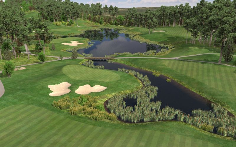 virtual golf simulator course scene