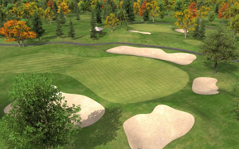 virtual golf simulator course scene
